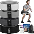 Set of fabric resistance bands for home workouts, strength training, glute exercises, and healthy living.