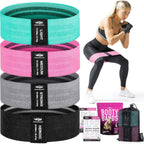 Set of fabric resistance bands for home workouts, strength training, glute exercises, and healthy living.